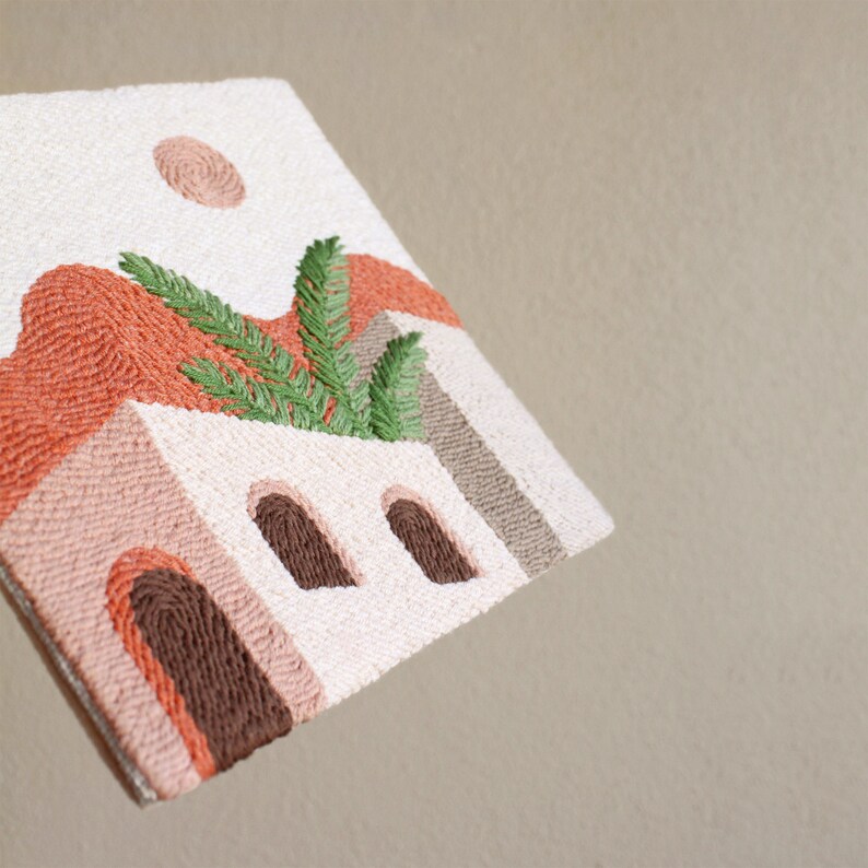 Punch Needle Wall Art, Boho Tufted Rug, Boho Wall Hanging, Terracotta Textile Art, Boho Arches Art, Hand Tufted Rug, Boho Gift