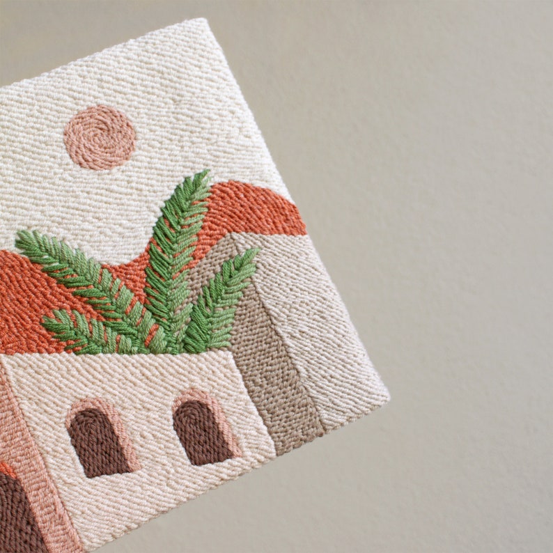 Punch Needle Wall Art, Boho Tufted Rug, Boho Wall Hanging, Terracotta Textile Art, Boho Arches Art, Hand Tufted Rug, Boho Gift
