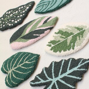 Plants Punch Needle Coasters, Tufted Drink Coaster, Plant Mug Rug, Coffee Table Decor, Tufted Mug Rug, Jewelry Display, Plant Lover Gift