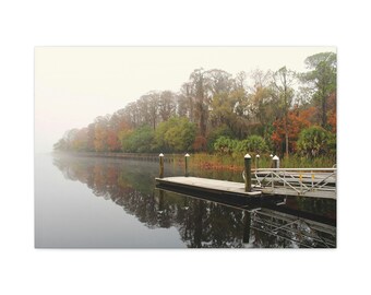 Dock on a Foggy Morning - Matte Canvas, Stretched, 1.25"