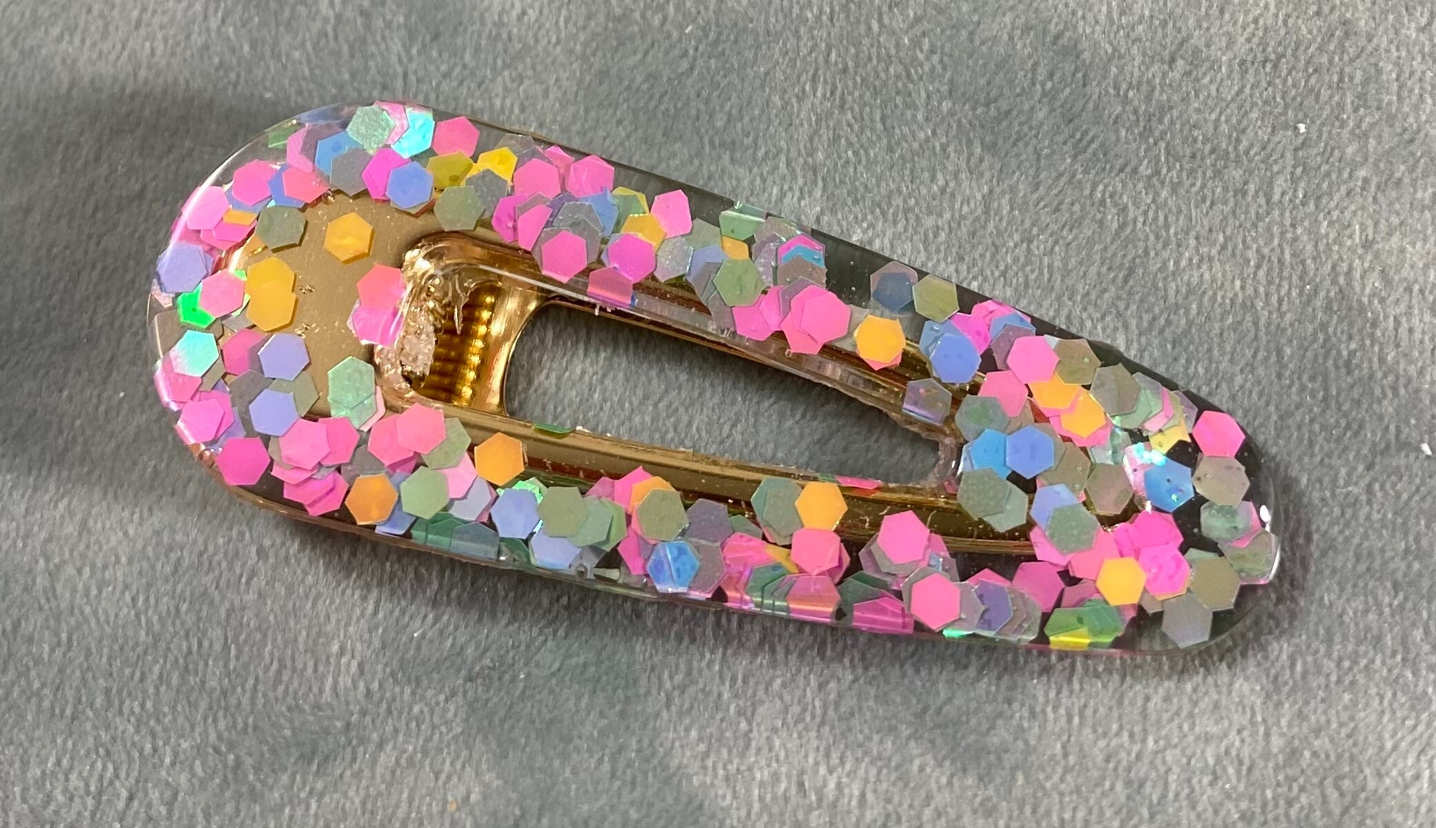 Sparkle Resin Hair Clip / Hand Made Resin Hair Clips / Hair Etsy