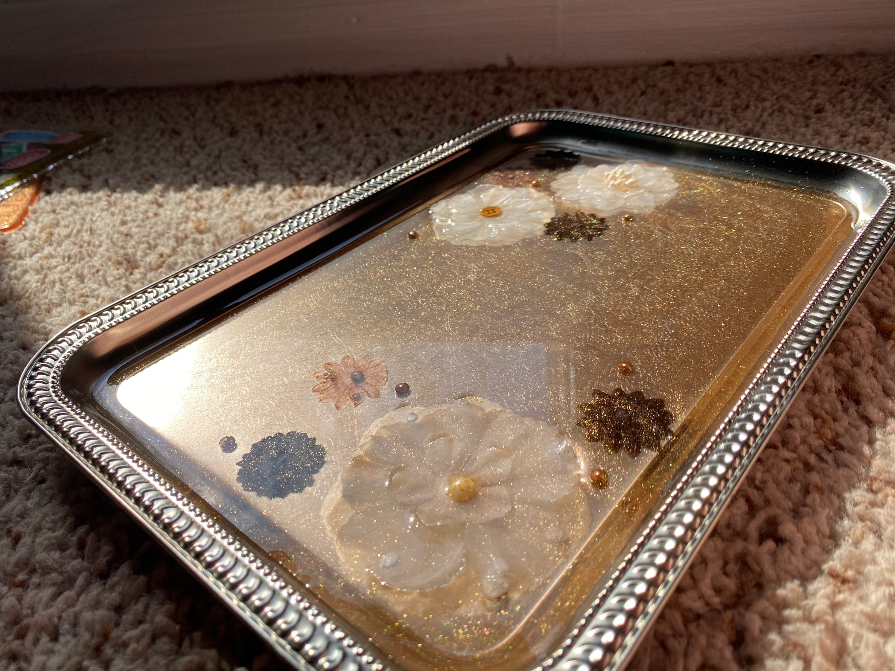 Hand Finished Resin Rolling Tray Etsy