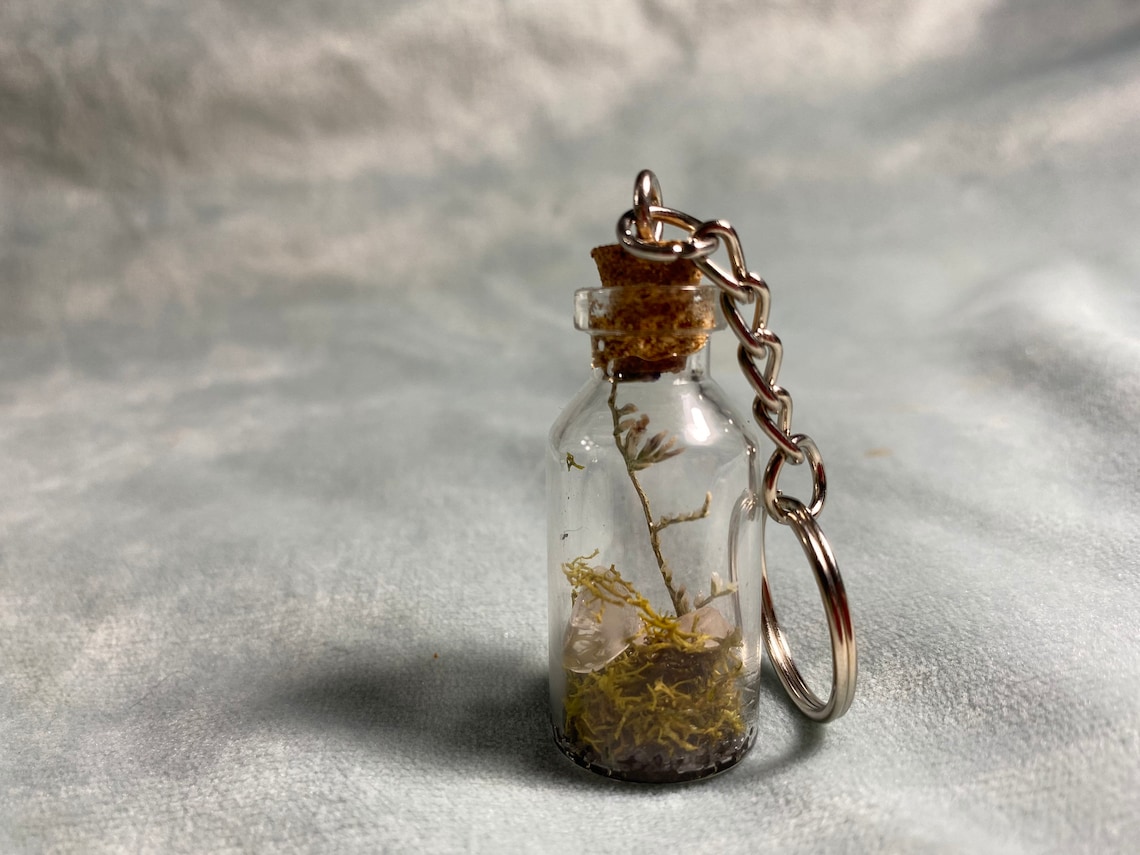 Glass Bottle Keychain Etsy