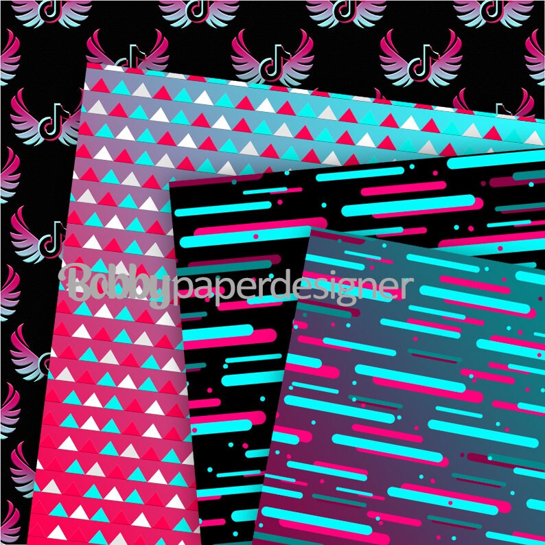 Tik Tok Digital Papers tik tok digital paper tik tok Etsy