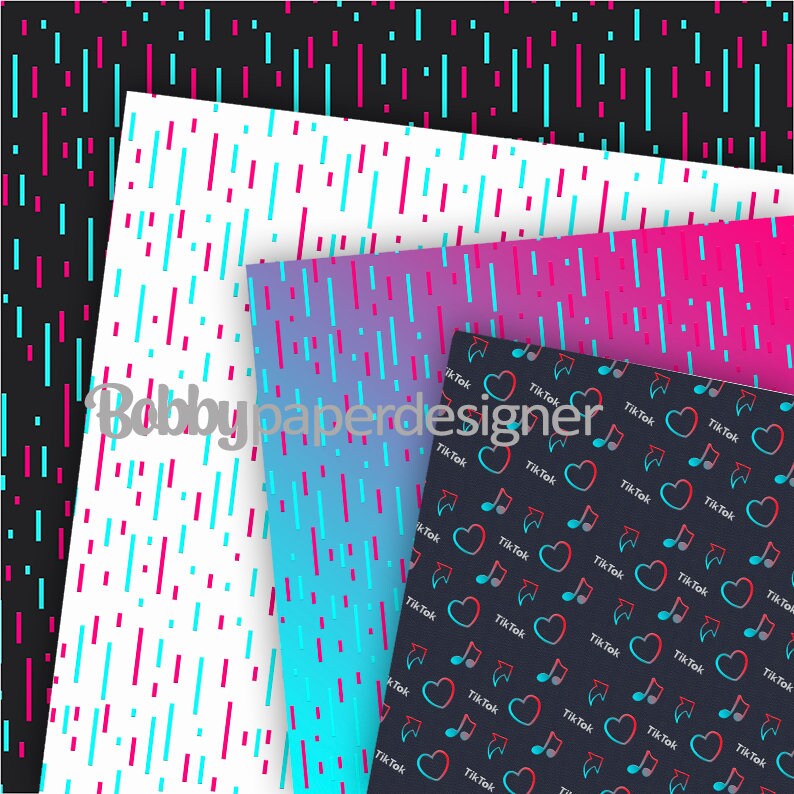 Tik Tok Digital Papers tik tok digital paper tik tok Etsy