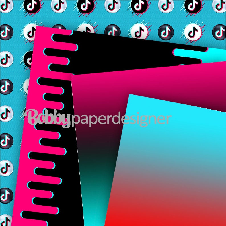 Tik Tok Digital Papers tik tok digital paper tik tok Etsy