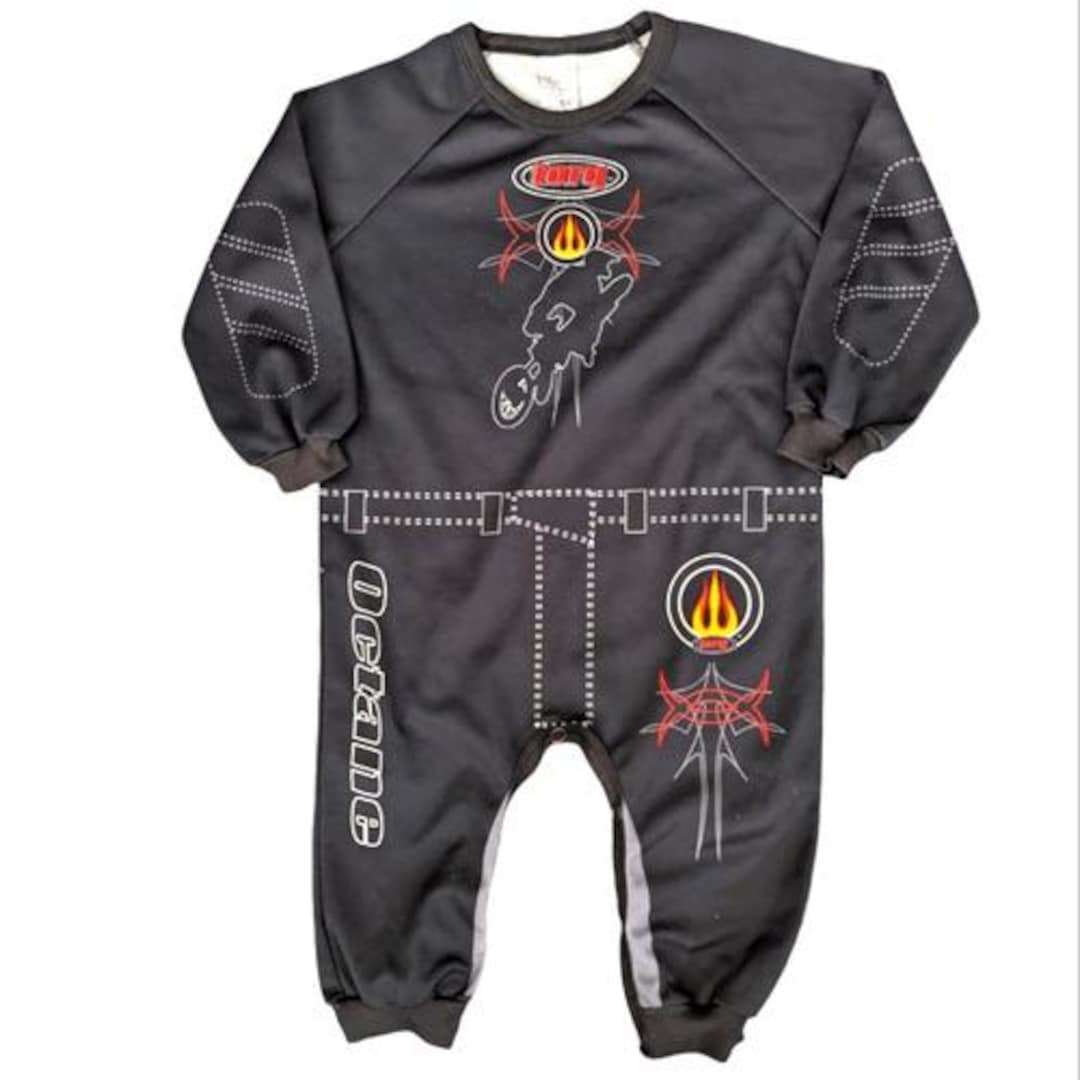 Moto Jammies Infant Vintage Y2K Black Motorcycle Pajamas Size 18-24 ...