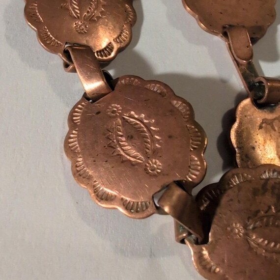 Vintage Solid Copper Western Native American Conc… - image 4