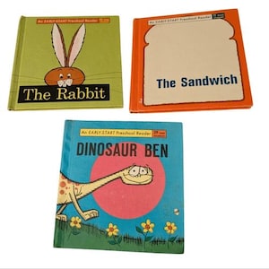 Vintage 60s Dinosaur Ben, The Rabbit, The Sandwich preschool books MCM