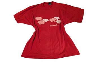 Camiseta vintage de los 80 de Savannah, Georgia, con estampado de cerditos y costura simple, talla grande.