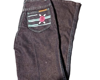 Girls vintage floral embroidered jeans size 12 slim