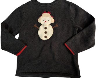 Oshkosh bgosh vintage embroidered snowman knit sweater boys size 7