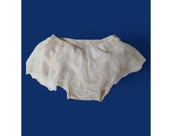 Braguitas de encaje vintage de los años 50 y 60 para bebé, color marfil, ideales para fotos de recién nacidos.