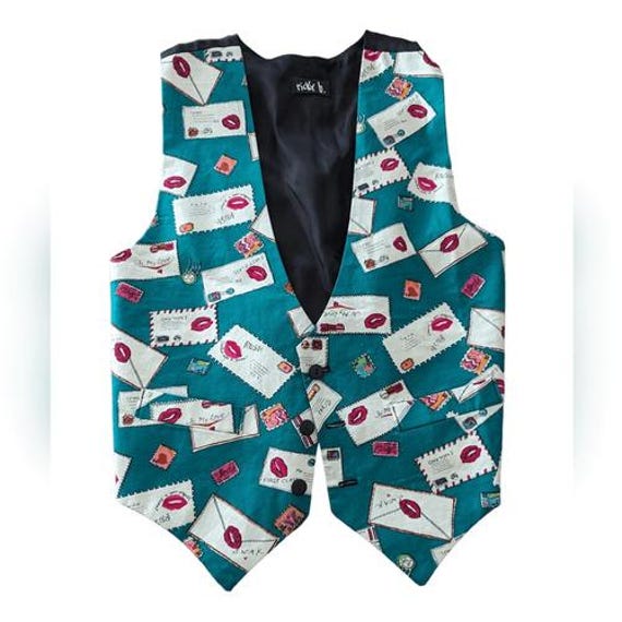 Vintage Ricky b. Love letter print vest size XL