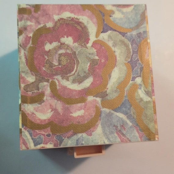 Avon Floral Impressions Jewelry storage Box 3 Draw  1988 cottagecore View 5