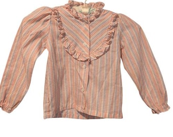 Levi's For Girls Vintage Pastel Striped Ruffle Button Up Shirt