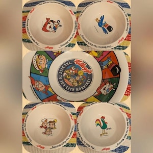 Kelloggs cereal 90s vintage bowls