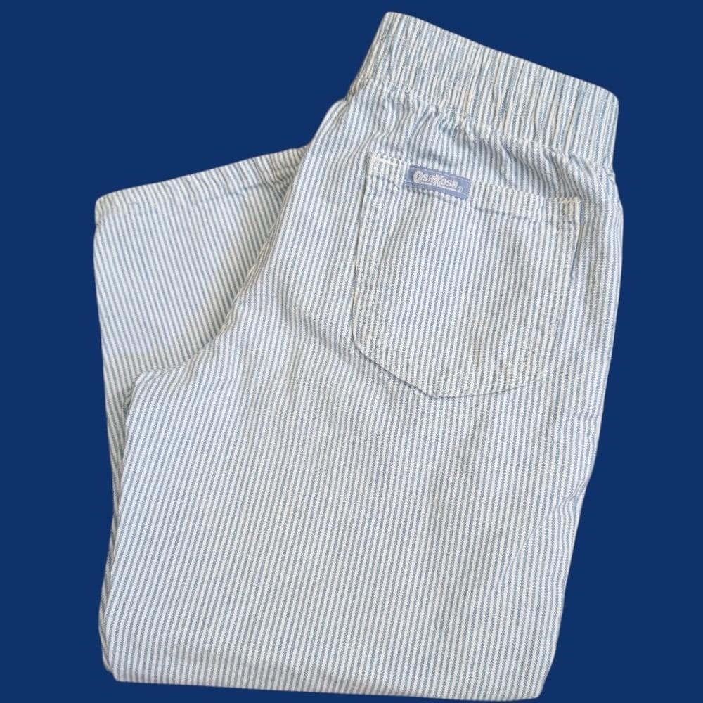 Oshkosh B'Gosh 90s Vintage Railroad Striped Elastic Waist Pants Youth 4 Rare