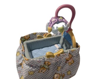 Cuna doble para bebé niño Vintage Loving Family, color azul, Fisher Price 2007