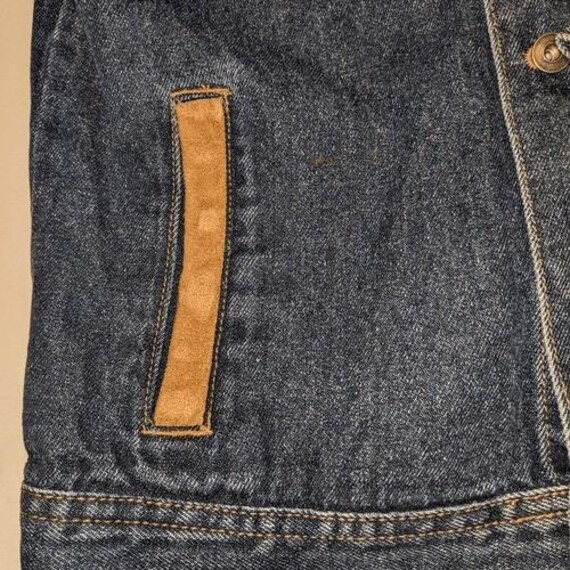 Y2K vintage No boundaries blue denim & suede jack… - image 4
