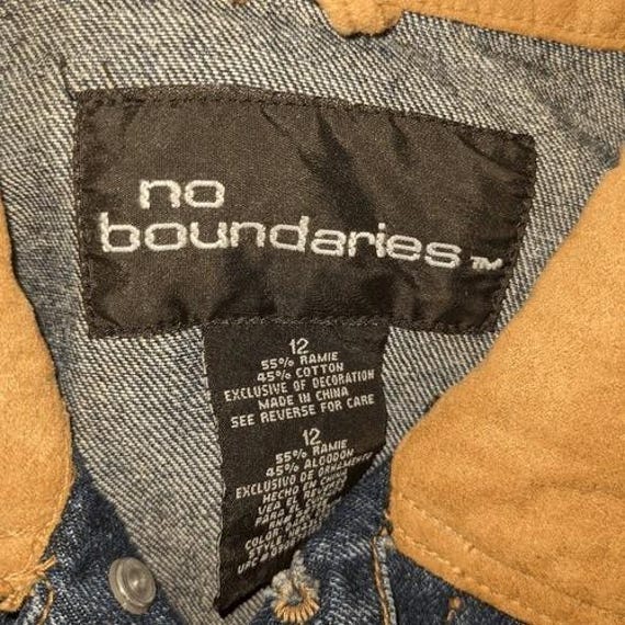 Y2K vintage No boundaries blue denim & suede jack… - image 2