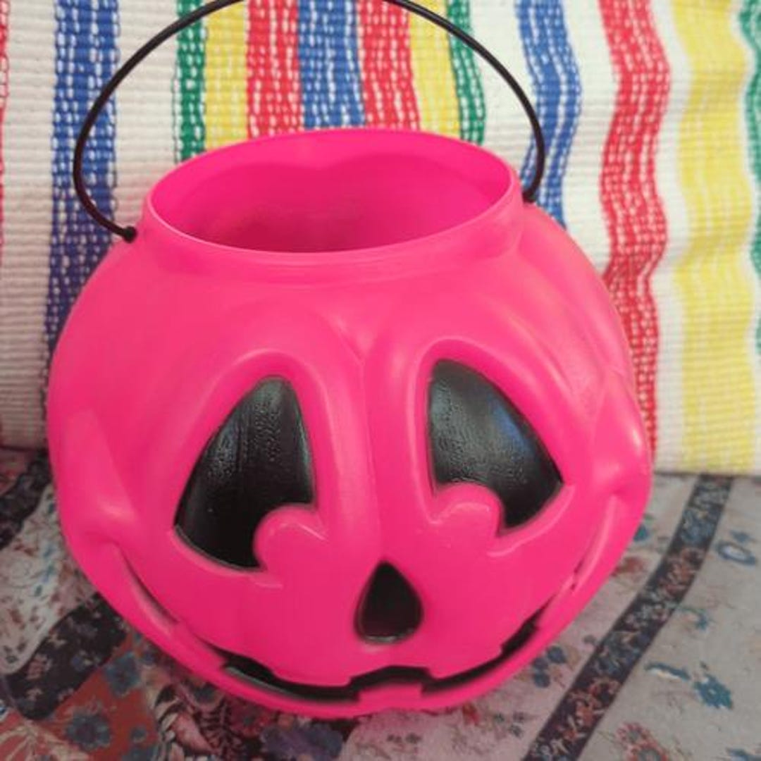 Vintage Halloween Plastic Jack O Lantern Bucket Bag - Etsy