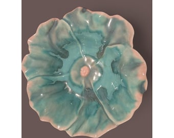 Bol de cerámica Walker vintage pintado a mano de los años 60, estilo MCM.