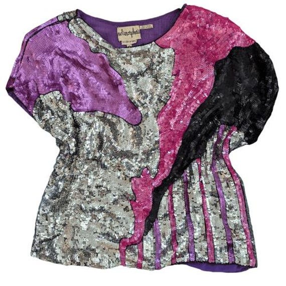 Vintage Metamorphosis sparkly sequin top silk