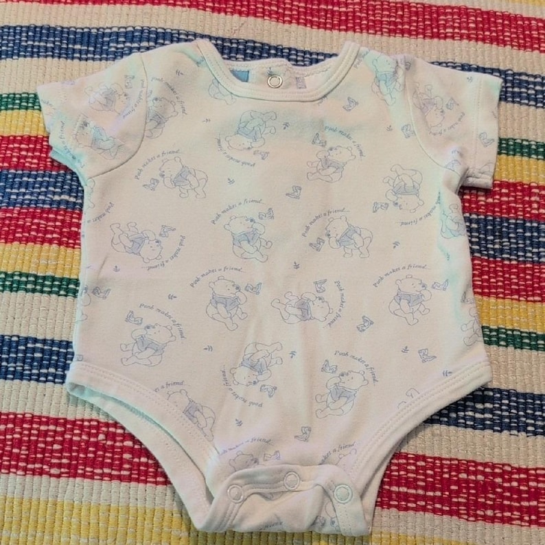 Disney Winnie The Pooh Y2K Vintage Infant Outfit Size 0/3 Months image 1