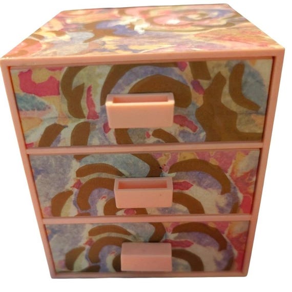 Avon Floral Impressions Jewelry storage Box 3 Draw  1988 cottagecore