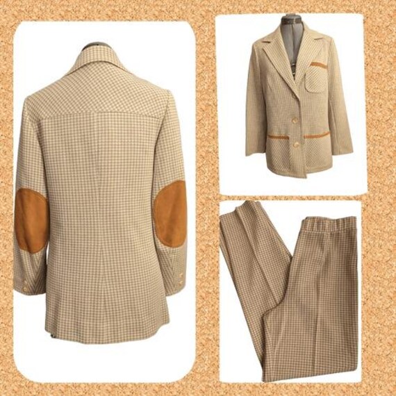 Vintage Butte Knit checkered two piece matching suit