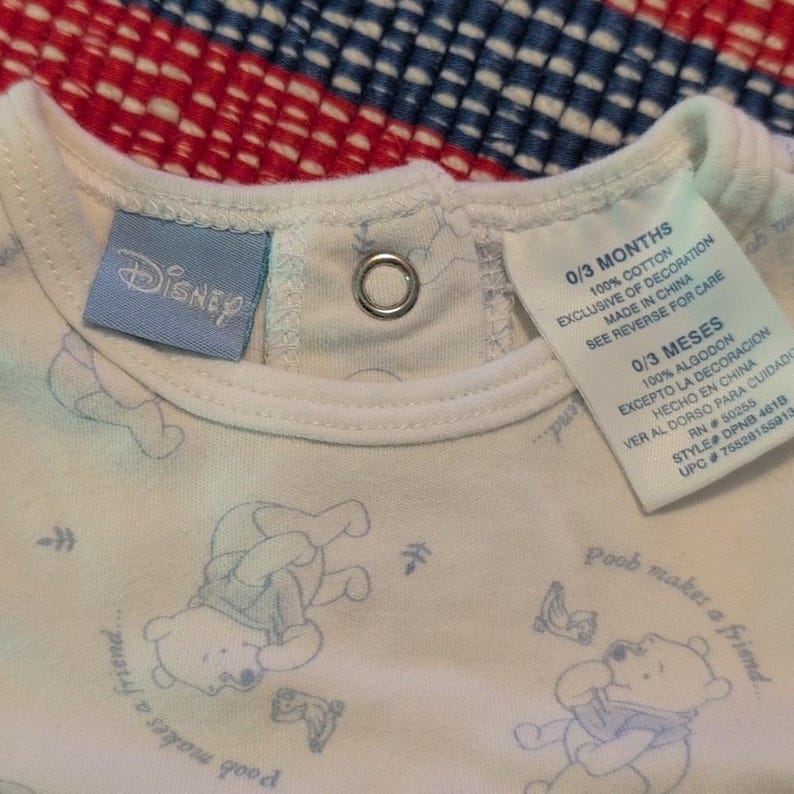 Disney Winnie The Pooh Y2K Vintage Infant Outfit Size 0/3 Months image 2