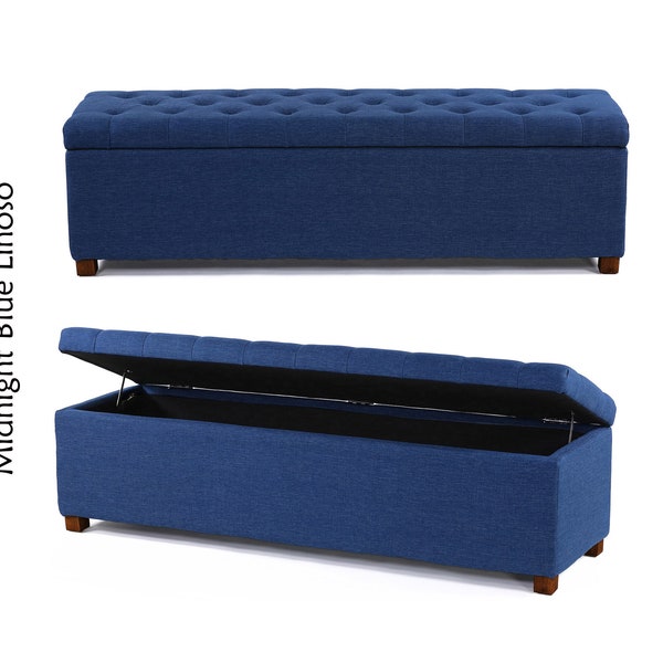 Linoso Ottoman Box - Shoe Bench with Storage - Linoso Coffee Table - Footstool - End of Bed Table - Windows Bench - Entry Hallway Bench