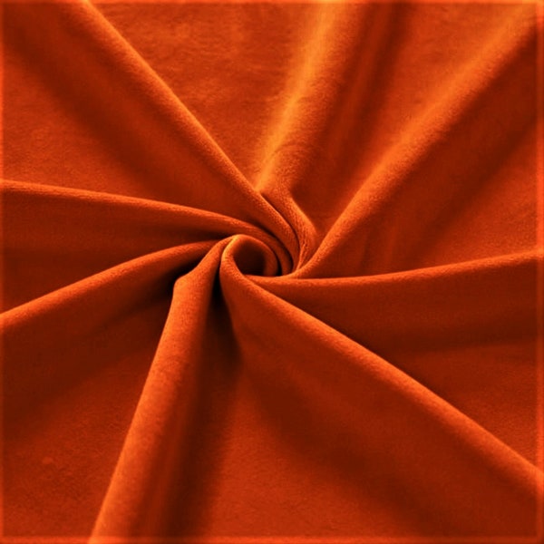 Tissu d’ameublement en velours en peluche orange brûlé - Velours doux pour canapé - Lits - Têtes de lit - Tissu de rideaux de velours - Coussin - Déco maison