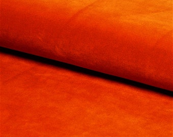 Premium Plush Velvet Fabric - Burnt Orange Material for Sofa Covering - Bed Upholstery - Velvet Curtains & Cushion Fabric