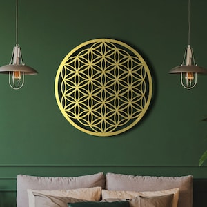 Flower of Life Metal Wall Art, Sacred Geometry Wall Art, Metal Yoga Wall Decor, Metal Wall Decor, Home decor, Zen Decor
