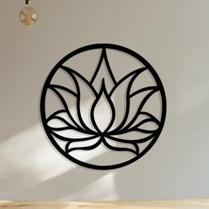Metal Lotus Flower Wall Art: Yoga Studio Decor