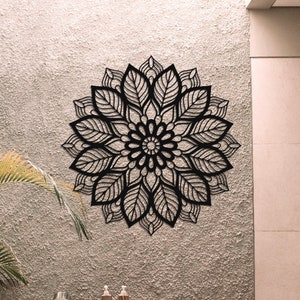 Metal Mandala Flower Wall Art: Boho Zen Decor