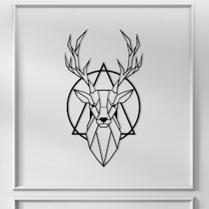 DEER Metal Wall Art, Geometric Animals, Deer Wall Decoration, Office Wall Art, Wild, Wildlife Lover Gift, Home decor, Housewarming Gift