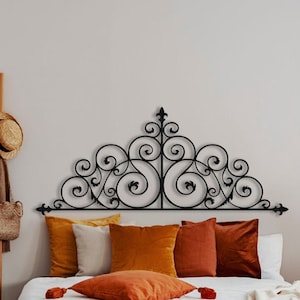Vintage Style Metal Headboard: Above Bed Wall Decor
