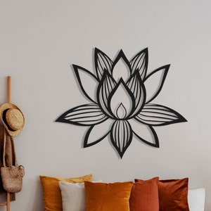 Lotus Flower Metal Wall Art: Yoga Home Decor