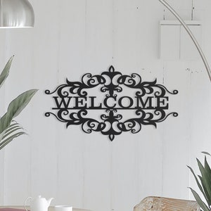 Welcome Sign, Front Porch Decor, Entryway Sign, Metal House Sign, Address Sign, Decorative Welcome Sign, Housewarming Gift
