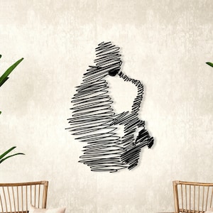 Contoured Saxophone Metal Wall Art: Jazz Music Decor