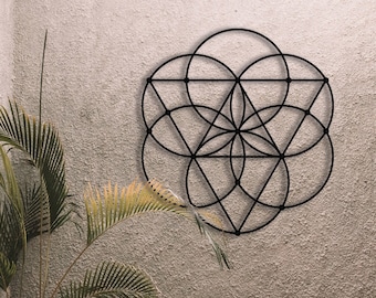 Flower of Life Metal Wall Art: Sacred Geometry Decor