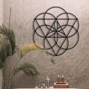 Sacred Geometry Metal Wall Art, Spiritual Decor, Meditation Decor, Flower of Life, Geometric Wall Art, Metal Wall Decor, Zen Decor