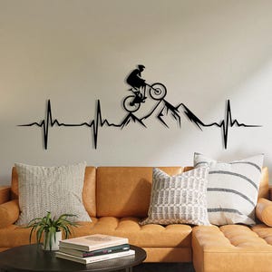 Mountain Biker Metal Wall Art: Cycling Enthusiast Gift