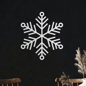 Textured Black Snowflake Metal Sign: Christmas Wall Art