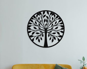 Metal Tree of Life Wall Art, Tree of Life Wall Decor, Metal Outdoor Sign, Round Tree Sign, Housewarming Gift, Anniversary