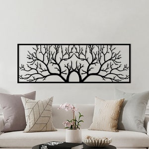 Tree Metal Wall Art for Home or Cabin, Metal Wall Sign, Modern Tree Art, Housewarming Gift, Metal Wall Decoration