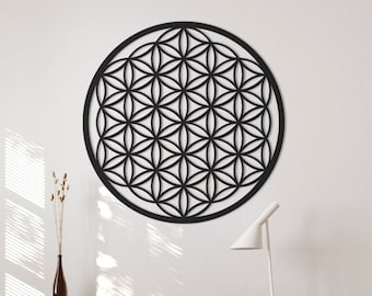 Flower of Life Metal Wall Art, Sacred Geometry Wall Art, Metal Yoga Wall Decor, Metal Wall Decor, Home decor, Zen Decor